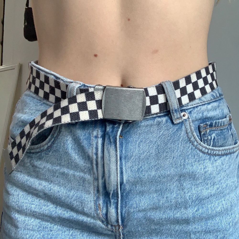 checkered canvas belt